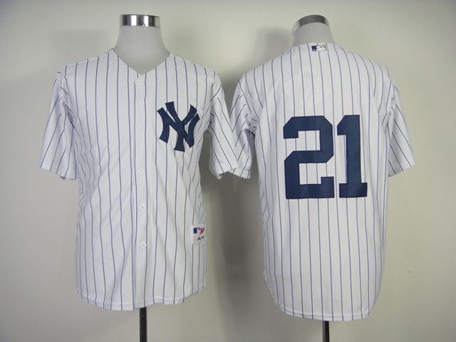 Men New York Yankees #21 No name White MLB Jerseys